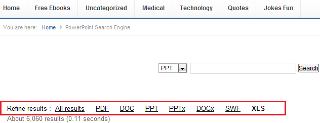 ST Powerpoint search engine result page